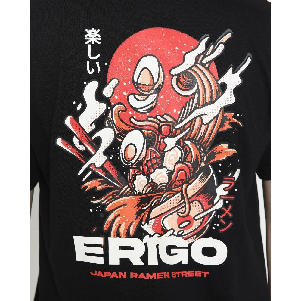 Erigo T-Shirt Ramen Street Black Unisex