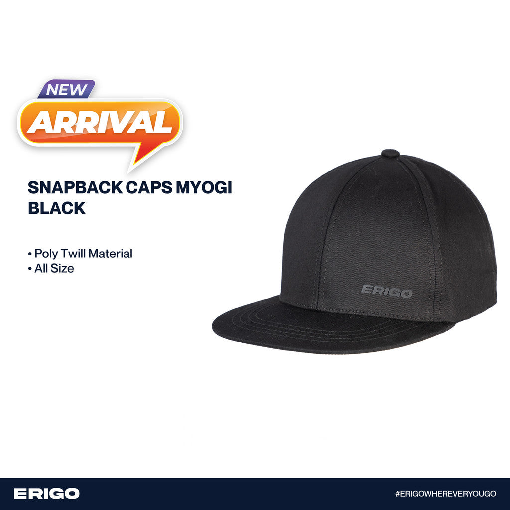 Erigo Snapback Caps Myogi Black