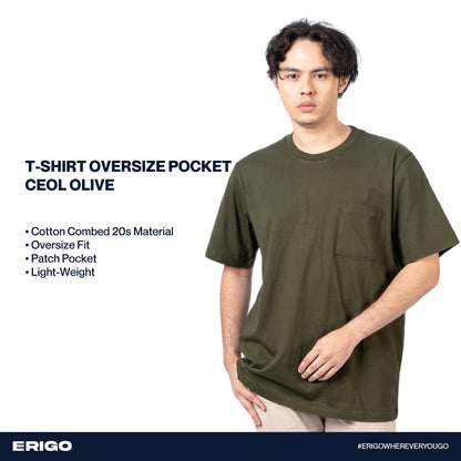 Erigo T-Shirt Oversize Pocket Ceol Olive