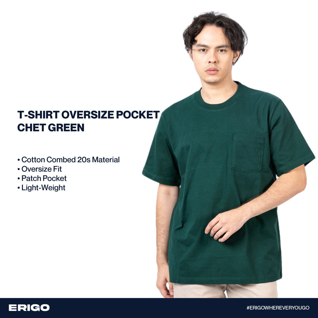 Erigo T-Shirt Oversize Pocket Chet Green