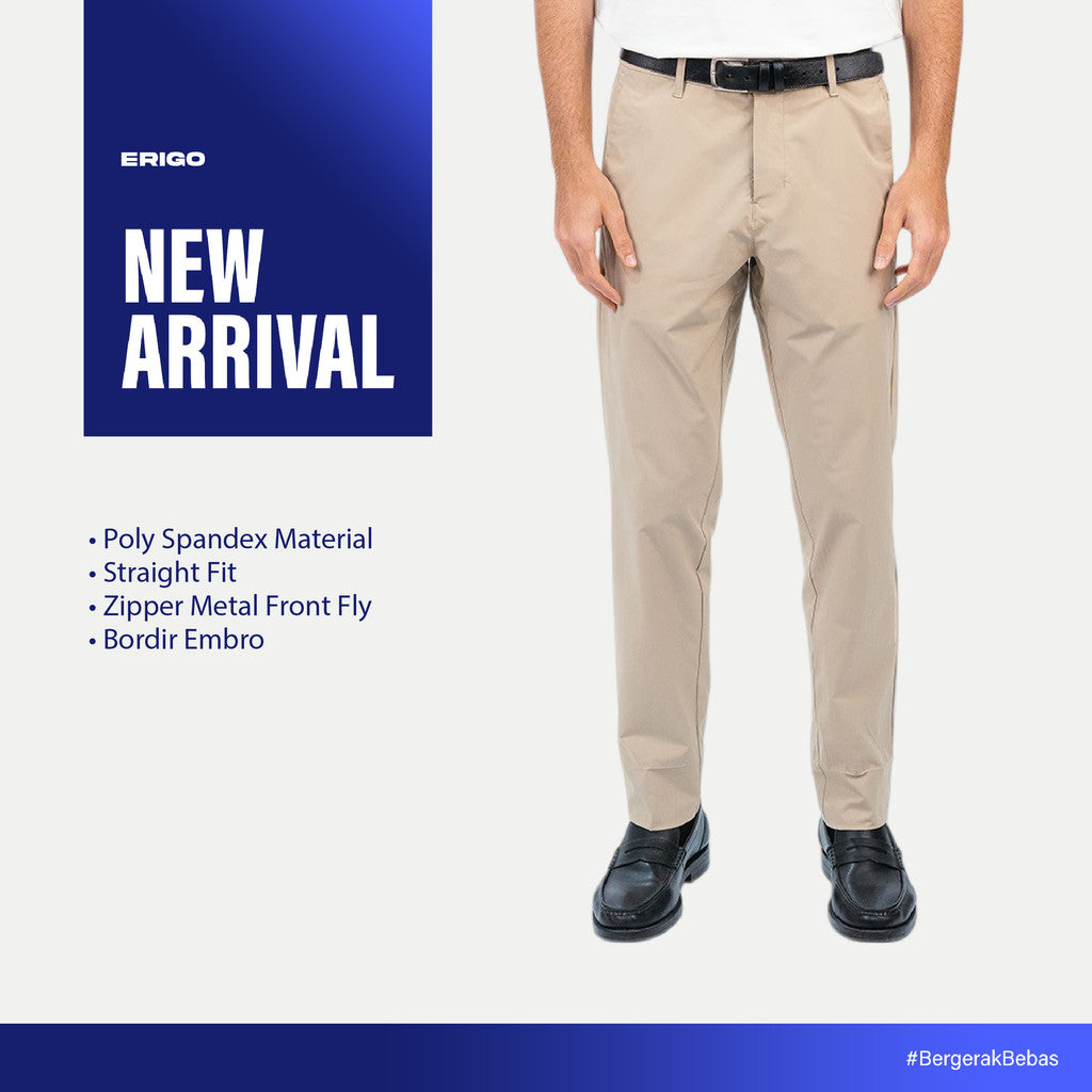 Erigo Relax Chino Pants Evander Light Khaky - Celana Panjang Relax Unisex