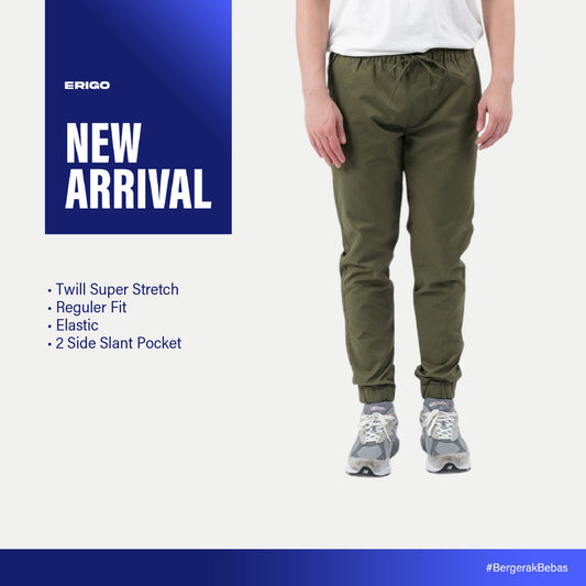 Erigo Jogger Pants Super Stretch George Army - Celana Panjang Jogger Unisex