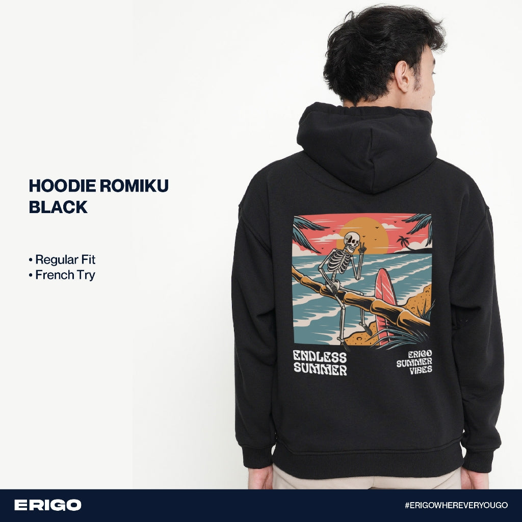 Erigo Hoodie Graphic Romiku Black