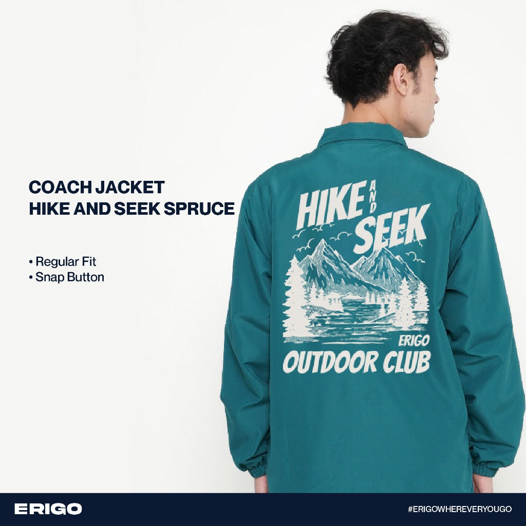 Erigo Coach Jacket Graphic Hike And Seek Spruce