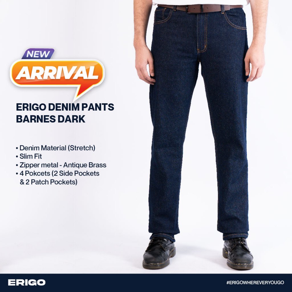 Erigo Denim Pants Barnes Dark Blue Unisex