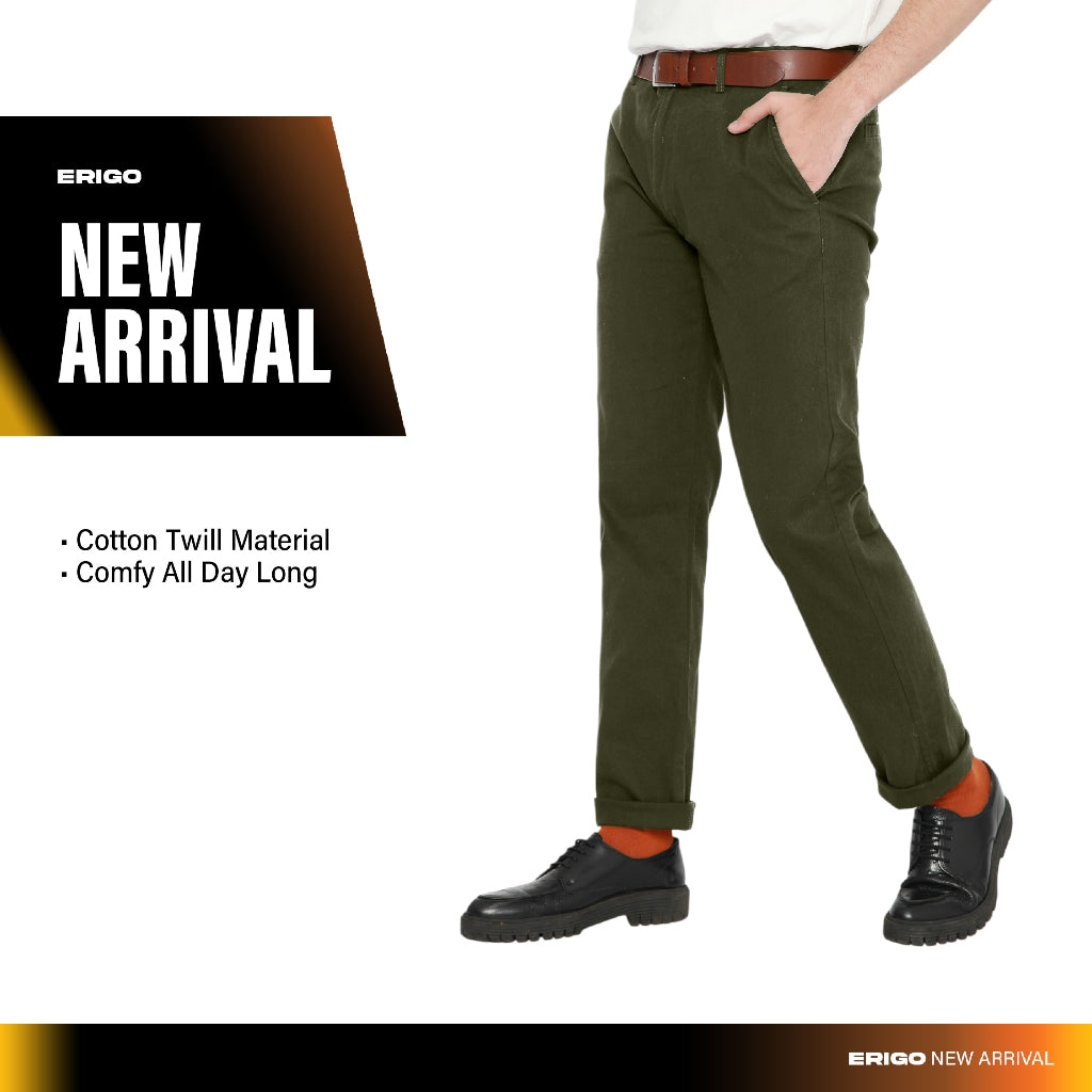 Erigo Chino Pants Hatcher Olive - Celana Panjang Chino Unisex