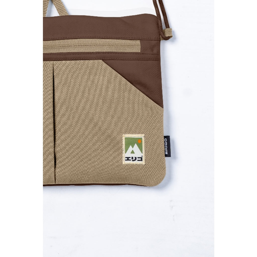 Erigo Sacoche Bag Akashi Brown Dark Cream Unisex