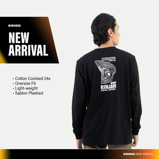 Erigo T-Shirt Long Sleeve Oversize Mofix Black - Kaos Lengan Panjang Unisex