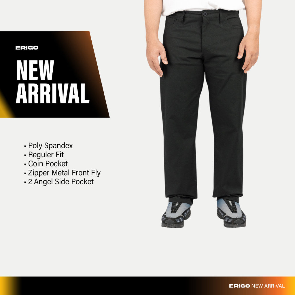 Erigo Five Pocket Pants Xency Black - Celana Panjang Five Pocket Unisex
