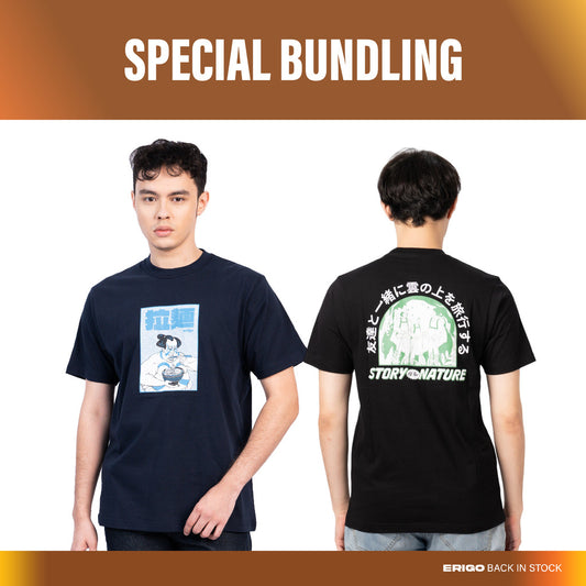 Erigo Paket Hemat T-Shirt Yorey Dark Blue + Akyas Black Unisex