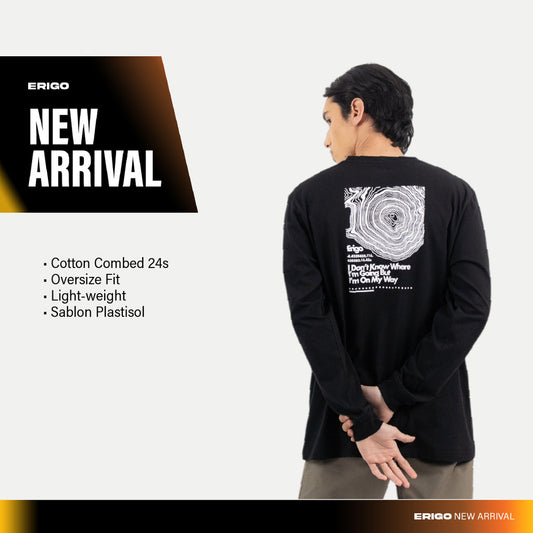 Erigo T-Shirt Long Sleeve Oversize Millie Black - Kaos Lengan Panjang Unisex