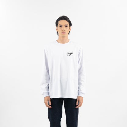 Erigo T-Shirt Long Sleeve Oversize Messy White - Kaos Lengan Panjang Unisex