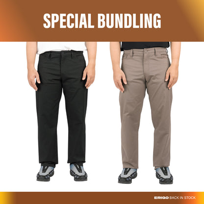 Erigo Bundling Paket Hemat Five Pocket Pants Xency Black + Xavi Dark Brown Unisex