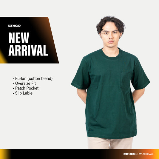 Erigo T-Shirt Oversize Pocket Kieran Emerald - Kaos Oversize Unisex