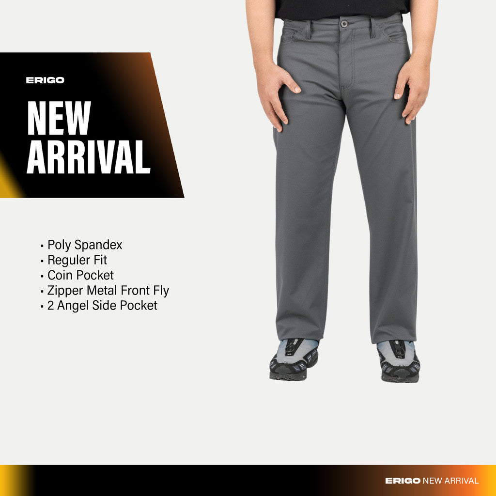 Erigo Five Pocket Pants Xever Dark Grey - Celana Panjang Five Pocket Unisex