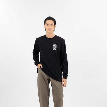 Erigo T-Shirt Long Sleeve Oversize Mofix Black - Kaos Lengan Panjang Unisex
