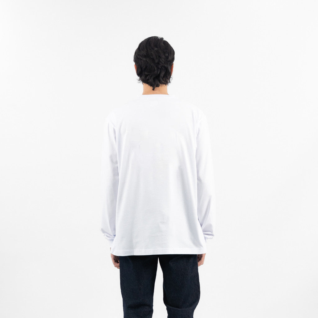 Erigo T-Shirt Long Sleeve Oversize Maggie White - Kaos Lengan Panjang Unisex