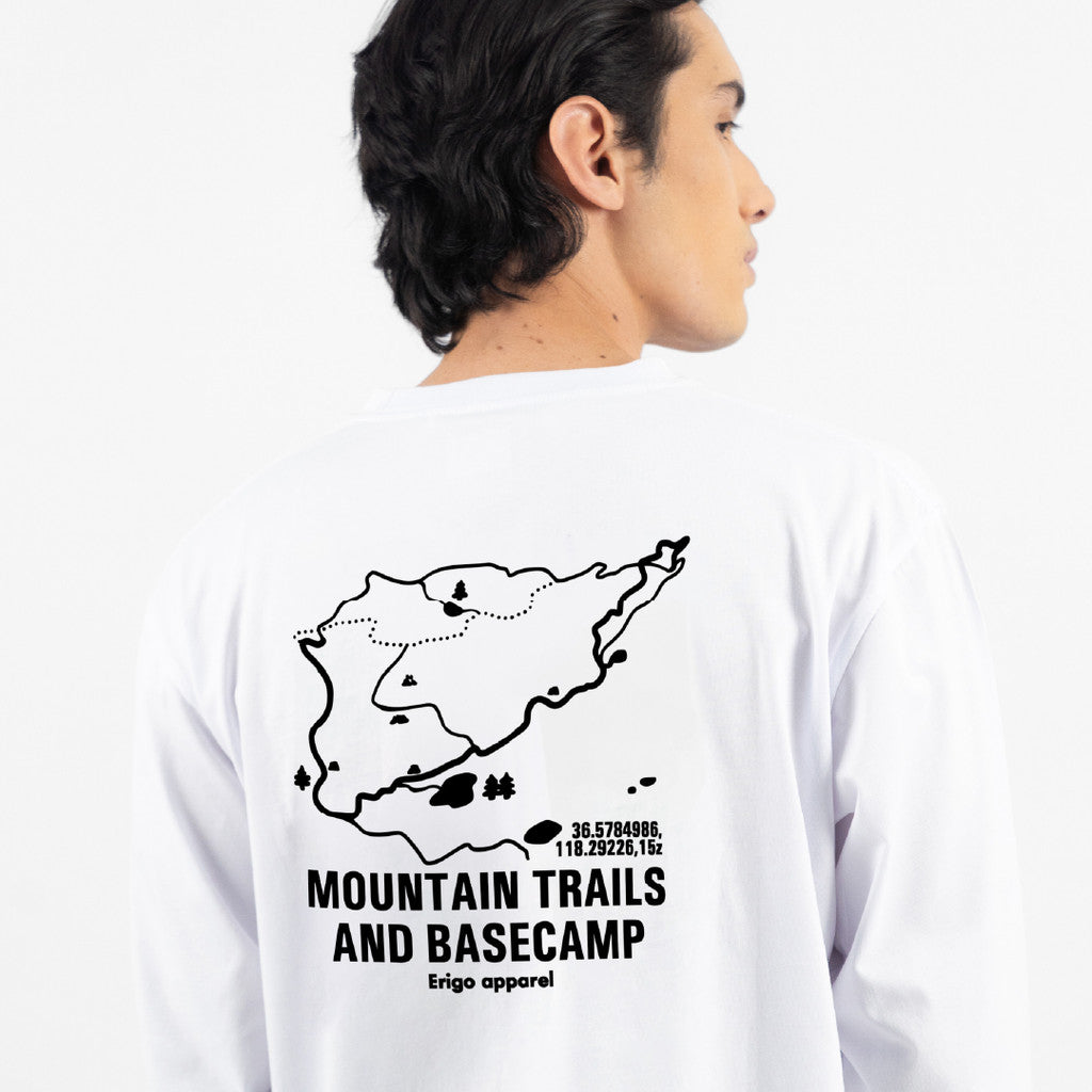 Erigo T-Shirt Long Sleeve Oversize Messy White - Kaos Lengan Panjang Unisex