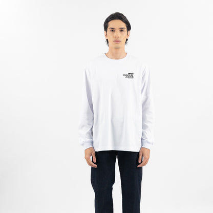 Erigo T-Shirt Long Sleeve Oversize Moon White - Kaos Lengan Panjang Unisex