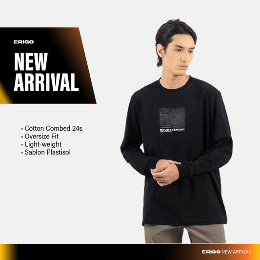 Erigo T-Shirt Long Sleeve Oversize Melky Black - Kaos Lengan Panjang Unisex