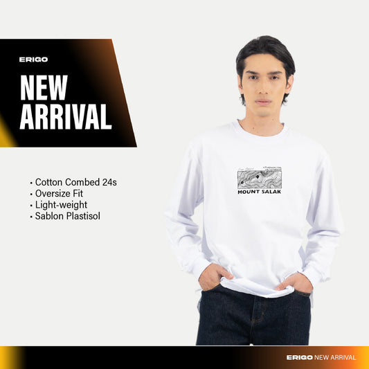 Erigo T-Shirt Long Sleeve Oversize Maggie White - Kaos Lengan Panjang Unisex