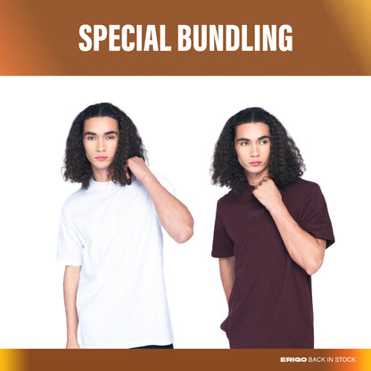 Erigo Paket Hemat T-Shirt Oversize Delvin White + Durland Andora Unisex