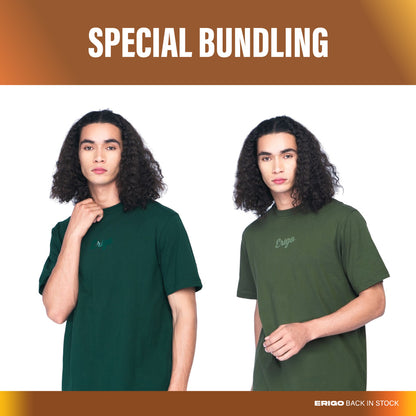 Erigo Paket Hemat T-Shirt Oversize Dante Green + Dabeat Olive Unisex
