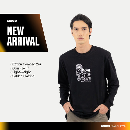 Erigo T-Shirt Long Sleeve Oversize Maguer Black - Kaos Lengan Panjang Unisex