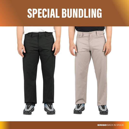 Erigo Bundling Paket Hemat Five Pocket Pants Xency Black + Xavier Grey Unisex