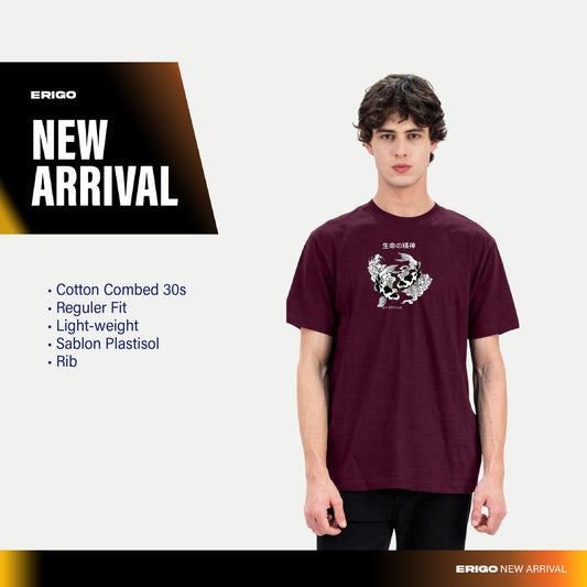 Erigo T-Shirt Utsumi Maroon - Kaos Unisex