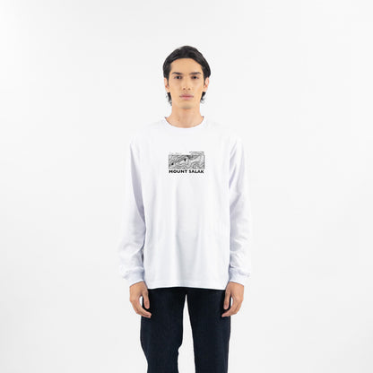 Erigo T-Shirt Long Sleeve Oversize Maggie White - Kaos Lengan Panjang Unisex