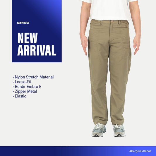 Erigo Cargo Pants Ut Salix Light Brown - Celana Panjang Cargo Unisex