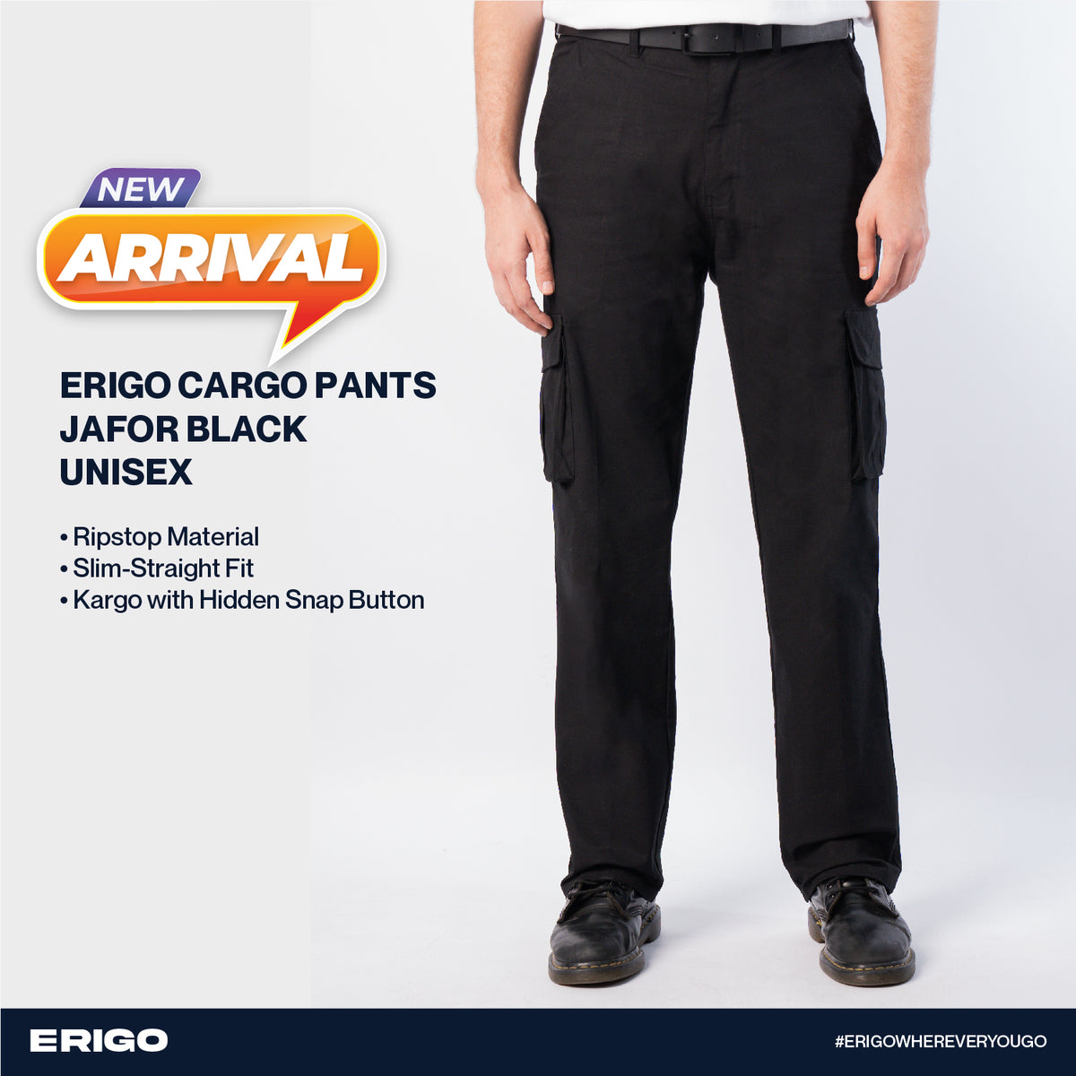Erigo Cargo Pants Jafor Black Unisex