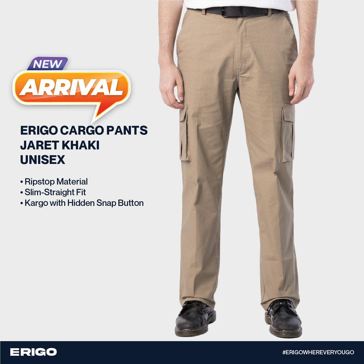 Erigo Cargo Pants Jaret Khaki Unisex