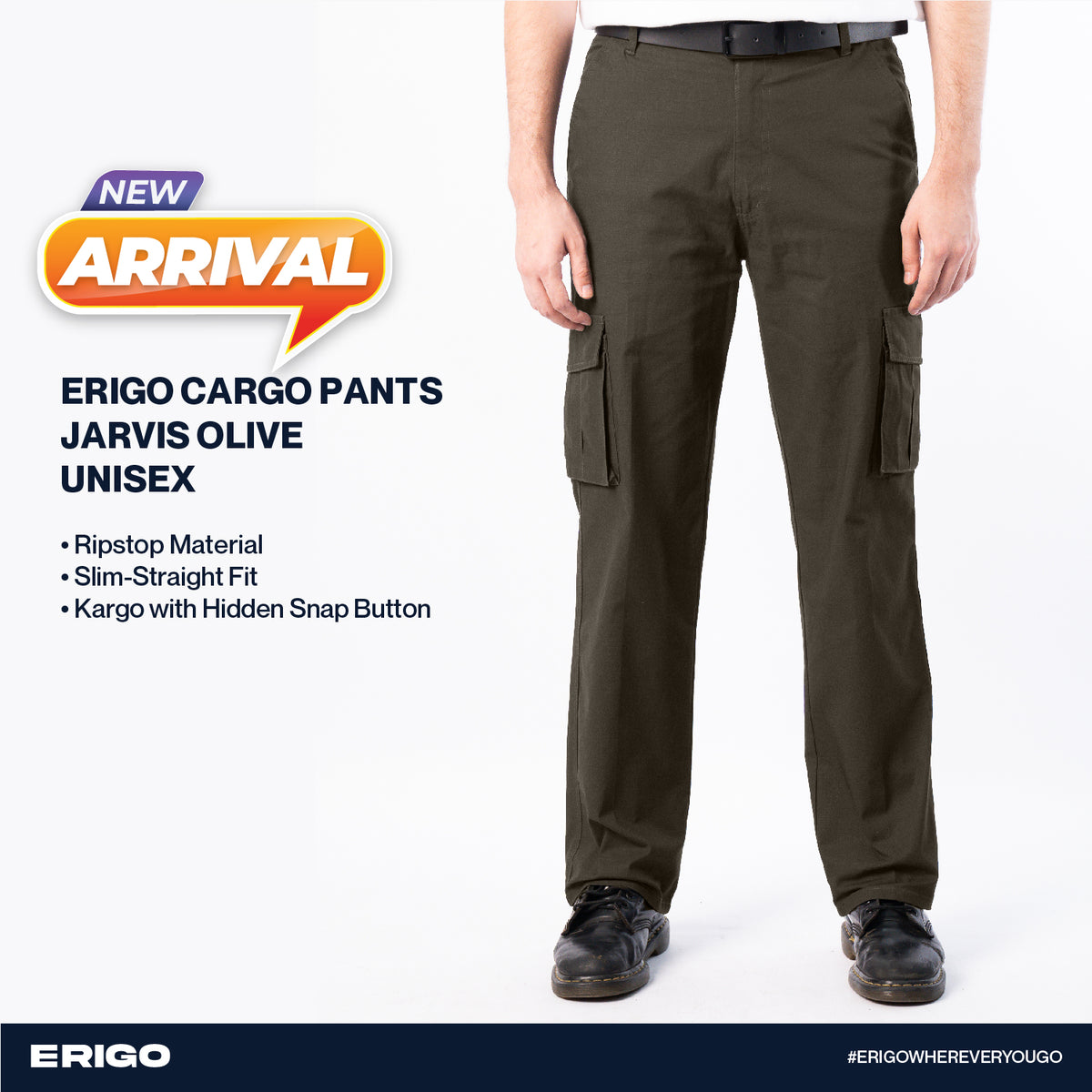 Erigo Cargo Pants Jarvis Olive Unisex