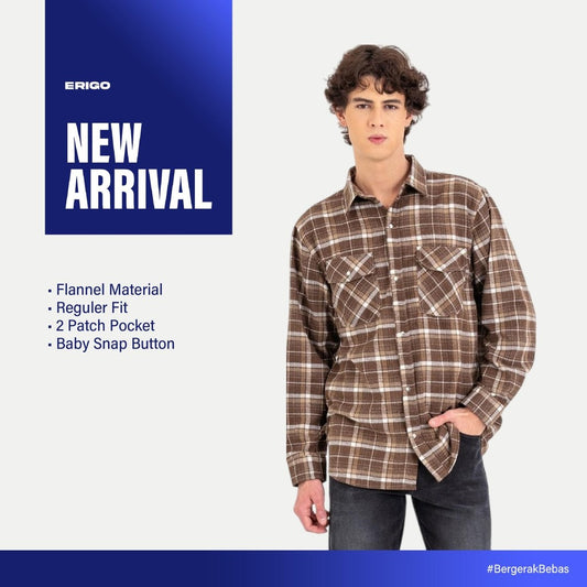Erigo Flannel Shirt Nabin Brown Unisex
