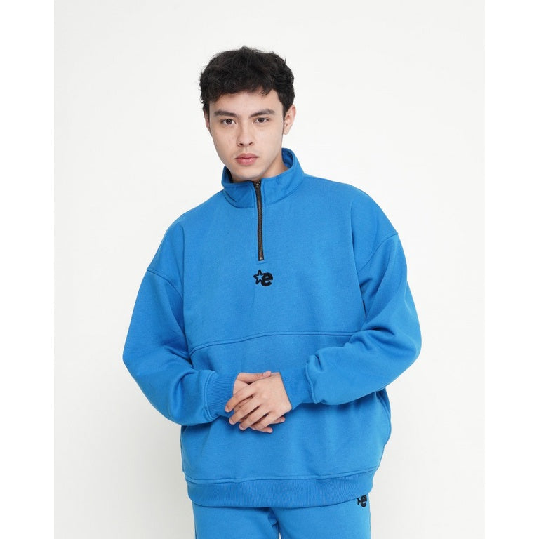 Erigo Half Zip Sweatshirt Winslet Capri Blue